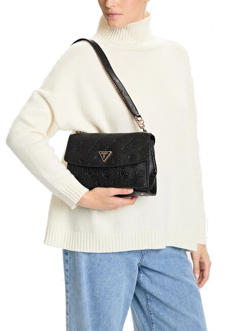 CRESIDIA II Borsa a tracolla con flap black logo - Borse Donna