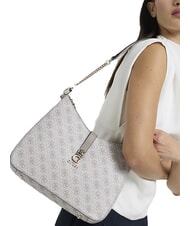 GUESS ZAMIRA  Borsa a spalla dark taupe logo - Borse Donna - 4