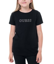 GUESS MINI ME KIDS T-shirt logo strass jetbla - T-shirt Bambino - 4