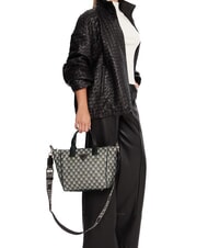 GUESS FOLLIE Borsa tote stampa logo jet set black logo - Borse Donna - 4