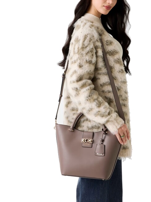JANE Borsa tote a mano con tracolla dark taupe - Borse Donna