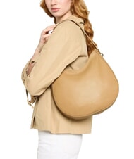 COCCINELLE ALPHA Borsa sottospalla in pelle martellata fresh beige - Borse Donna - 4