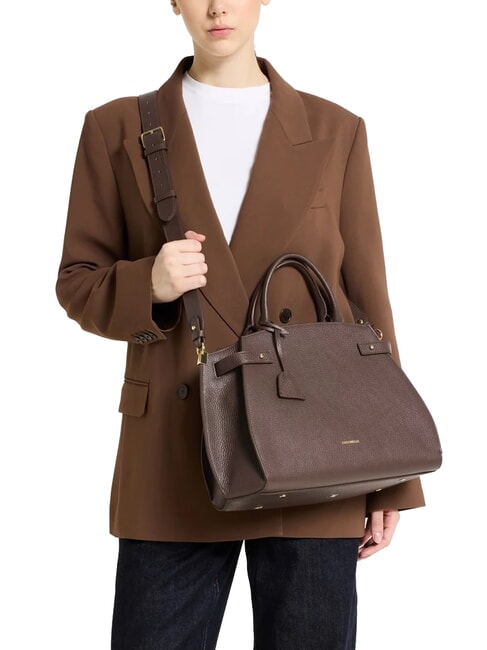 KLICHE Borsa a mano in pelle con tracolla fondant brown - Borse Donna