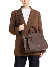 COCCINELLE KLICHE Borsa a mano in pelle con tracolla fondant brown - Borse Donna - 4