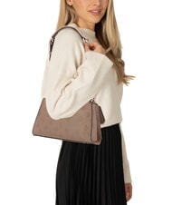GUESS CRESIDIA II Borsa a spalla con zip dark taupe logo - Borse Donna - 5