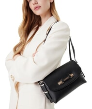 GUESS LEFIA Borsa a spalla con flap NERO - Borse Donna - 6