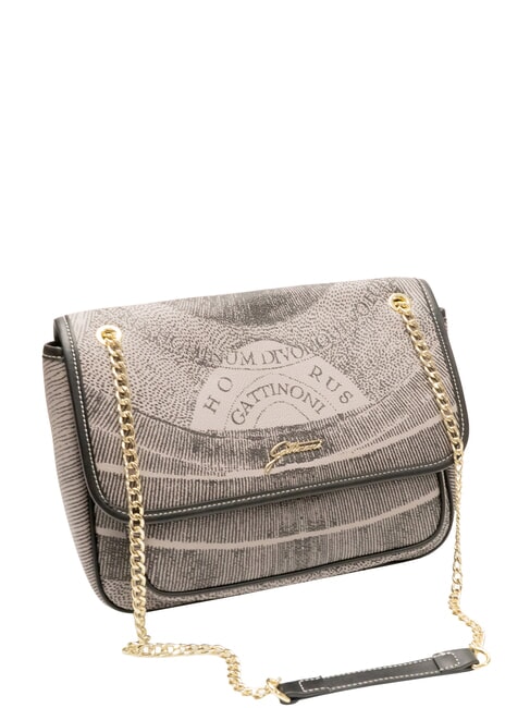 PLANETARIUM Convertible bag with flap monochrom lt grey/ black - Borse Donna