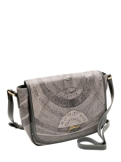 PLANETARIUM Borsa a tracolla con flap monochrom lt grey/ black - Borse Donna
