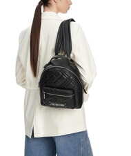 LOVE MOSCHINO QUILTED Zaino con tasca Nero/nero - Borse Donna - 5