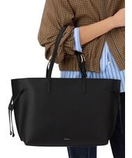 FURLA AVA Borsa shopping grande in pelle nero+nero int - Borse Donna - 6