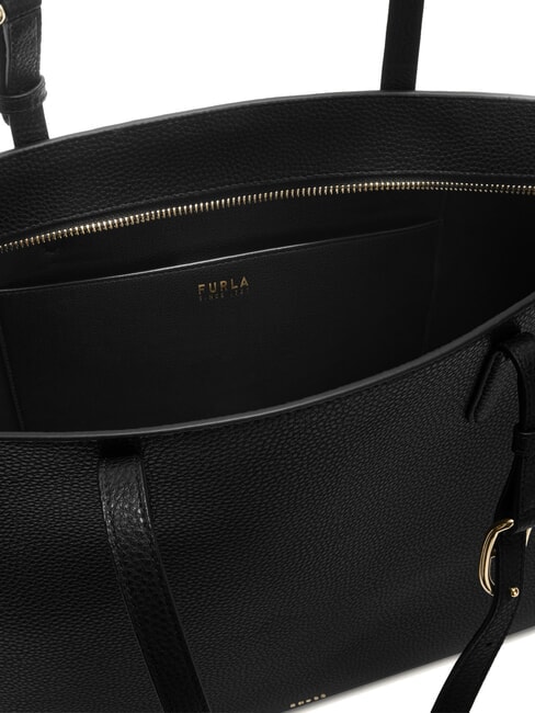 AVA Borsa shopping grande in pelle nero+nero int - Borse Donna