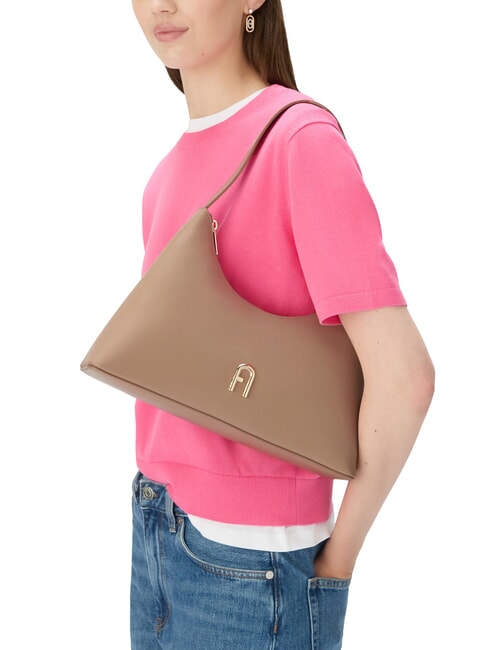 DIAMANTE Frame bag in pelle toffee - Borse Donna