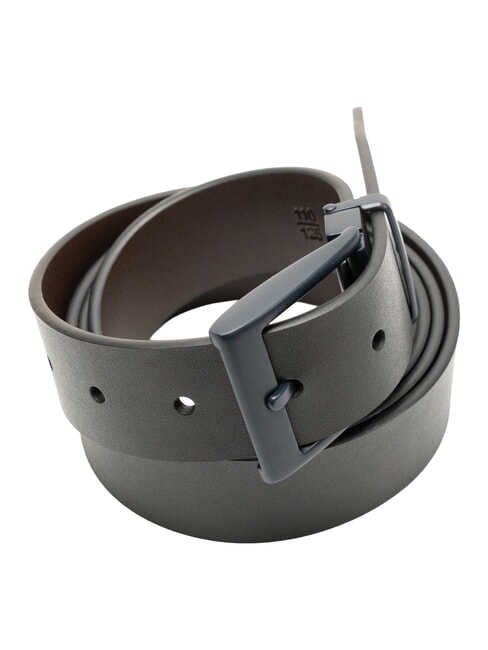 REVERSIBLE Cintura doubleface in pelle nero/testa di moro - Cinture