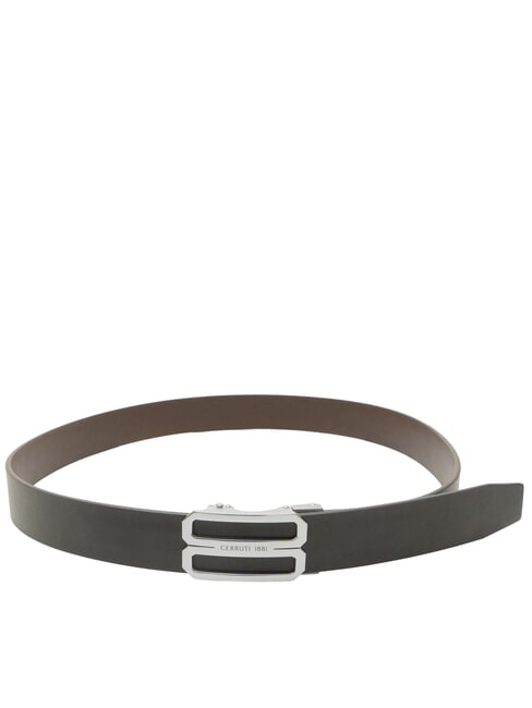 DOUBLEFACE Cintura reversibile in pelle nero/testa di moro - Cinture