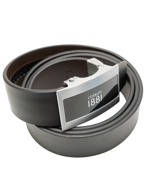 1881 Cintura doubleface in pelle nero/testa di moro - Cinture