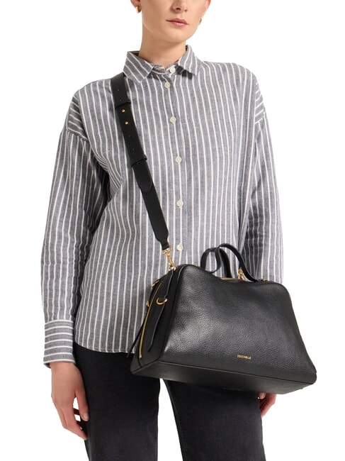 KLICHE Borsa a mano in pelle martellata Nero - Borse Donna