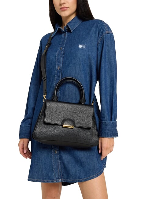 TALEA Borsa a cartelletta in pelle con tracolla Nero - Borse Donna