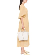 COCCINELLE FLORES Borsa tote media in pelle martellata blanco - Borse Donna - 4