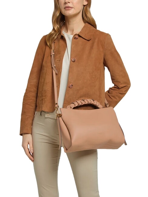 BOHEME GRANA DOUBLE Borsa in pelle martellata con tracolla skin/gazpacho - Borse Donna