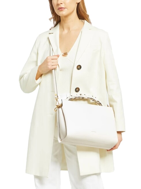 BOHEME GRANA DOUBLE Borsa in pelle martellata con tracolla blanco/skin - Borse Donna