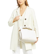 COCCINELLE BOHEME GRANA DOUBLE Borsa in pelle martellata con tracolla blanco/skin - Borse Donna - 3