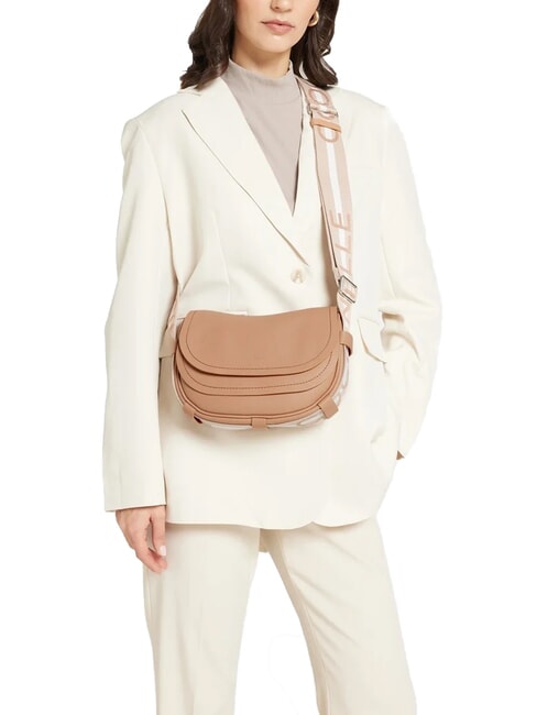 RAQUEL S Borsa piccola in pelle martellata con tracolla logata skin/gazpacho - Borse Donna