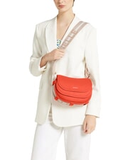 COCCINELLE RAQUEL S Borsa piccola in pelle martellata con tracolla logata gazpacho - Borse Donna - 4