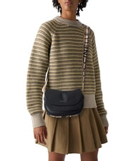 COCCINELLE RAQUEL S Borsa piccola in pelle martellata con tracolla logata noir/cuir - Borse Donna - 4