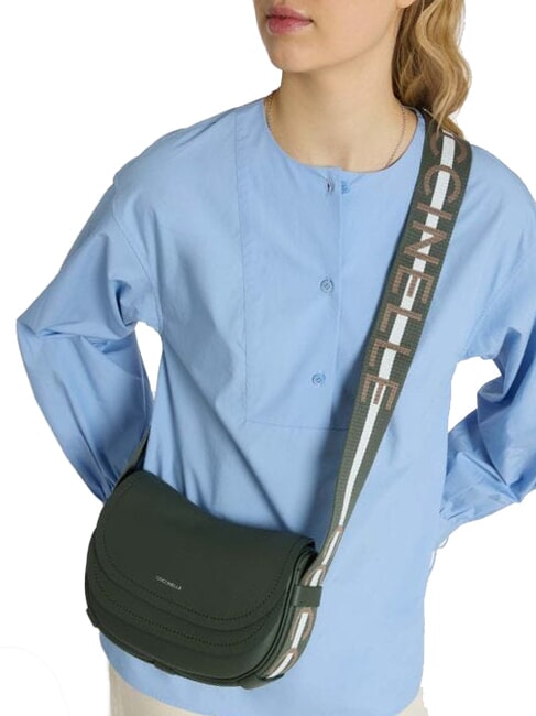 RAQUEL S Borsa piccola in pelle martellata con tracolla logata alga/guacamole - Borse Donna