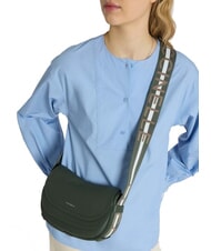 COCCINELLE RAQUEL S Borsa piccola in pelle martellata con tracolla logata alga/guacamole - Borse Donna - 4