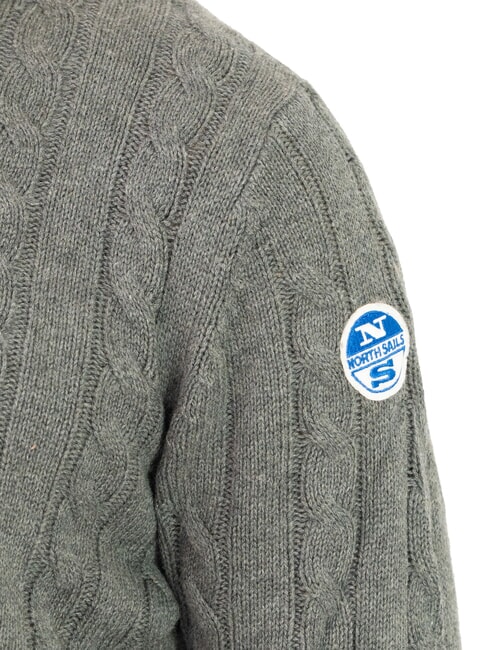 N|S Maglione girocollo a trecce medium grey melange - Maglie Uomo