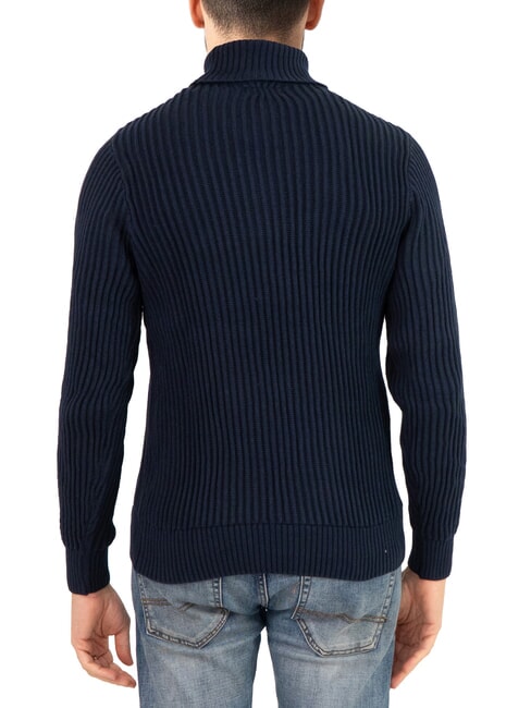 N|S Maglione dolcevita a coste navy blue - Maglie Uomo