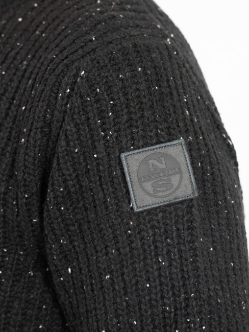 N|S Maglione girocollo melange misto lana black - Maglie Uomo