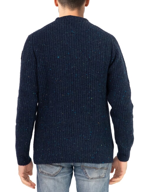 N|S Maglione girocollo melange misto lana navy blue - Maglie Uomo