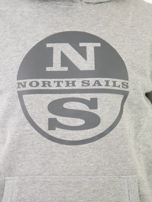 LOGO Felpa con cappuccio e tasca medium grey melange - Felpe Uomo