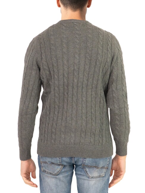 N|S Maglione girocollo a trecce medium grey melange - Maglie Uomo
