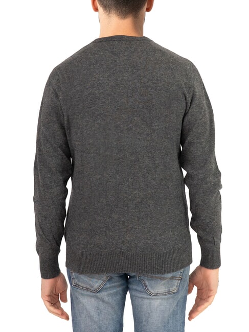 N|S Maglione girocollo ricamo logo dark grey melange - Maglie Uomo