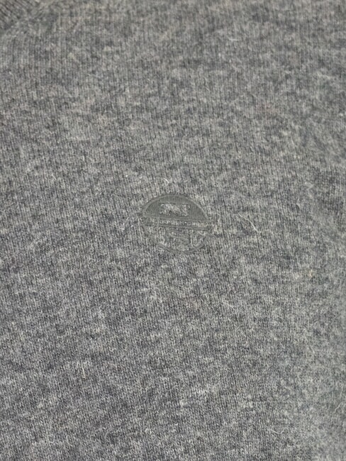 N|S Maglione girocollo ricamo logo dark grey melange - Maglie Uomo