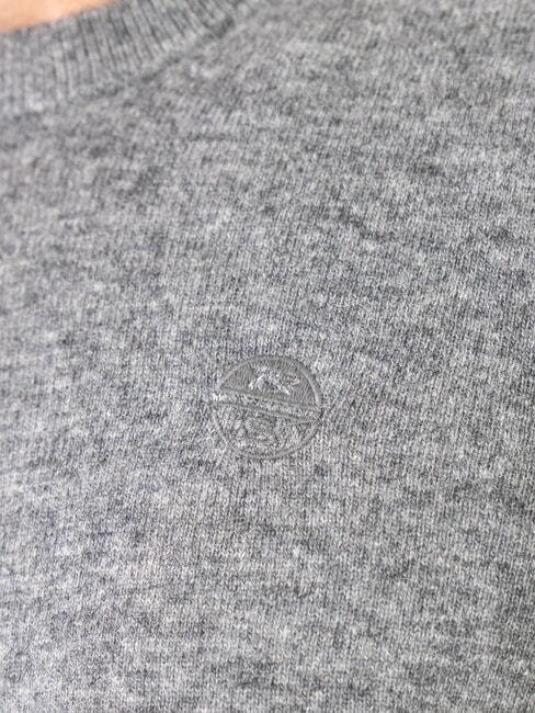 N|S Maglione girocollo ricamo logo medium grey melange - Maglie Uomo