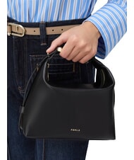 FURLA TONIE Borsa piccola in pelle con tracolla Nero - Borse Donna - 6