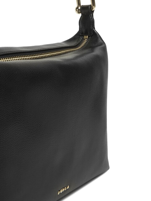 TONIE Borsa a spalla in pelle con tracolla Nero - Borse Donna