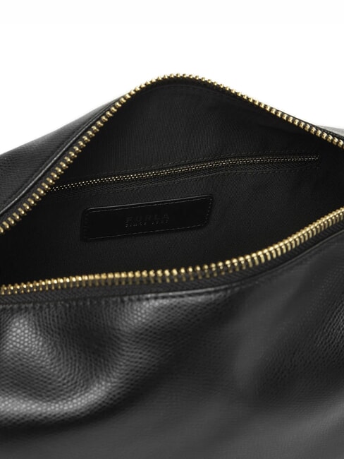 TONIE Borsa a spalla in pelle con tracolla Nero - Borse Donna