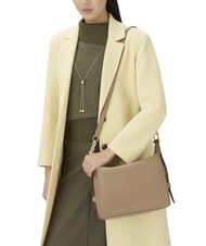 FURLA TONIE Borsa a spalla in pelle con tracolla toffee - Borse Donna - 5