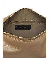 FURLA TONIE Borsa a spalla in pelle con tracolla toffee - Borse Donna - 6