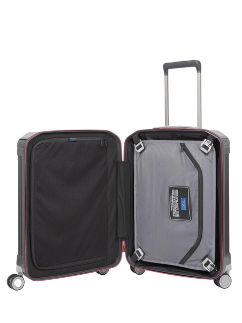 PQ-LIGHT Trolley cabina ultra slim grigio/rosso - Bagagli a mano