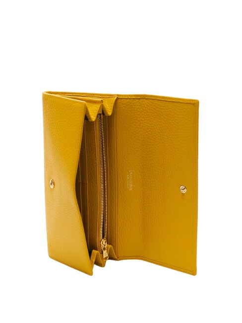 BASIC Portafoglio grande continental pelle giallo - Portafogli Donna