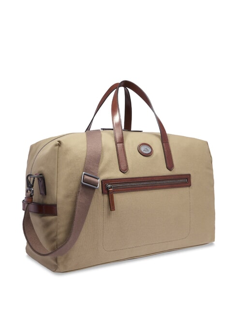 STORY Borsone medio in pelle e tessuto naturale/marrone abb. rutenio scuro - Borsoni