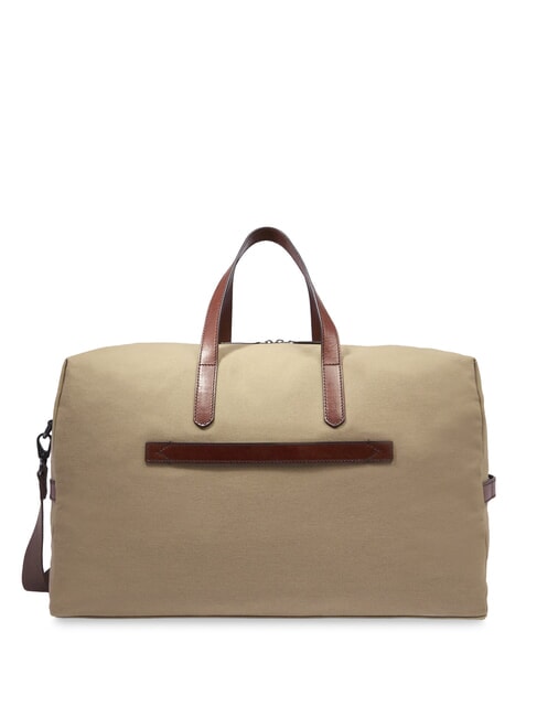 STORY Borsone medio in pelle e tessuto naturale/marrone abb. rutenio scuro - Borsoni