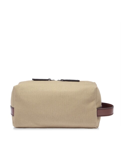 STORY Beauty case in pelle e canvas naturale/marrone abb. rutenio scuro - Beauty Case