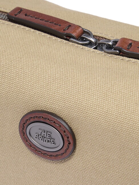 STORY Beauty case in pelle e canvas naturale/marrone abb. rutenio scuro - Beauty Case